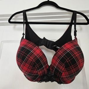 Torrid 38ddd 360 degree back smoothing push-up tshirt bra, plaid